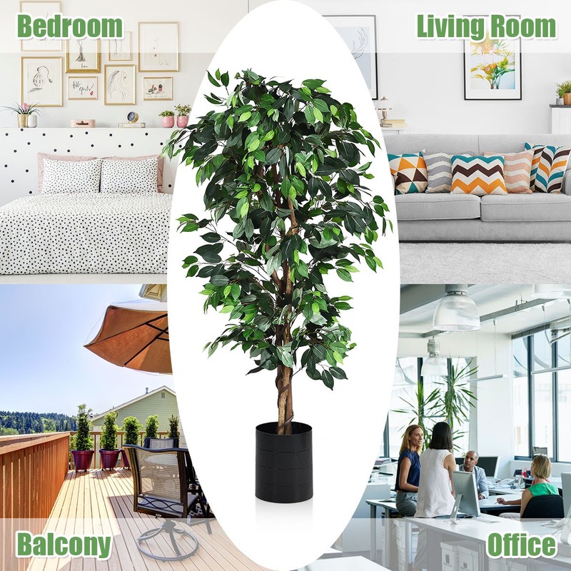 6 Feet Artificial Ficus Silk Tree Ideal for Indooe& Outdoor Home Decoration gallery