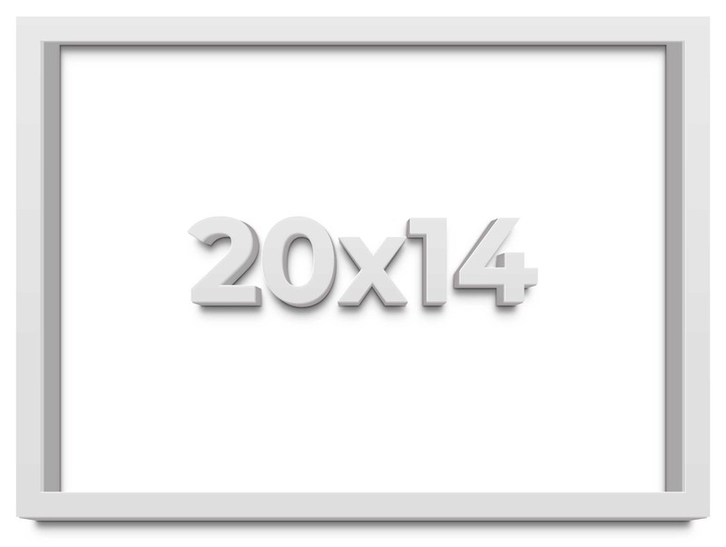 20×14 Shadow Box Frame White | 1 Inches Deep Real Wood Contemporary Shadowbox Di