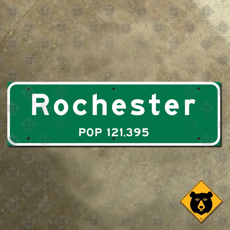 Rochester Minnesota city limit highway road sign 2000 marker boundary 30×9