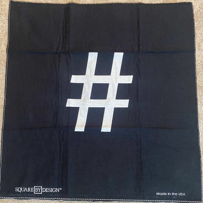 Square By Design Black & White Pound Symbol Tapestry Panel . 25.5” X 26.5”