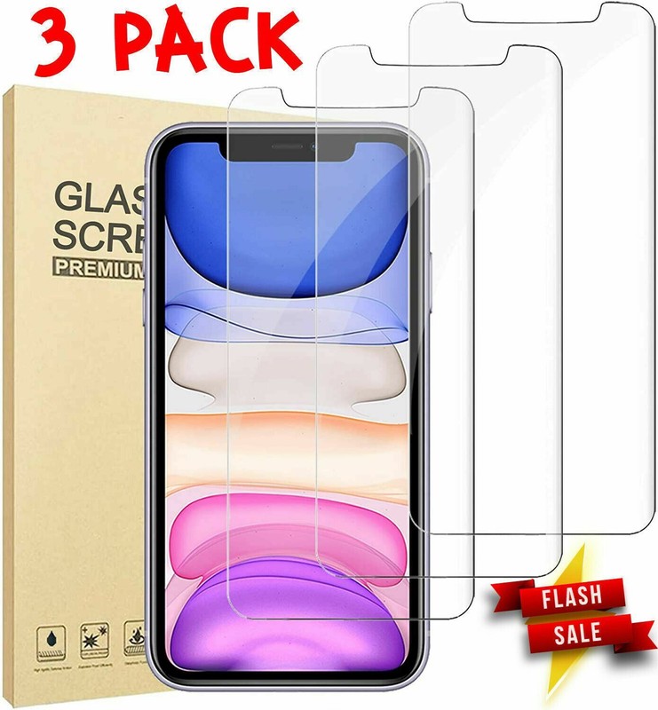 3 Pack Tempered Glass Screen Protector FULL COVERAGE CASE FRIENDLY for iPhone 11