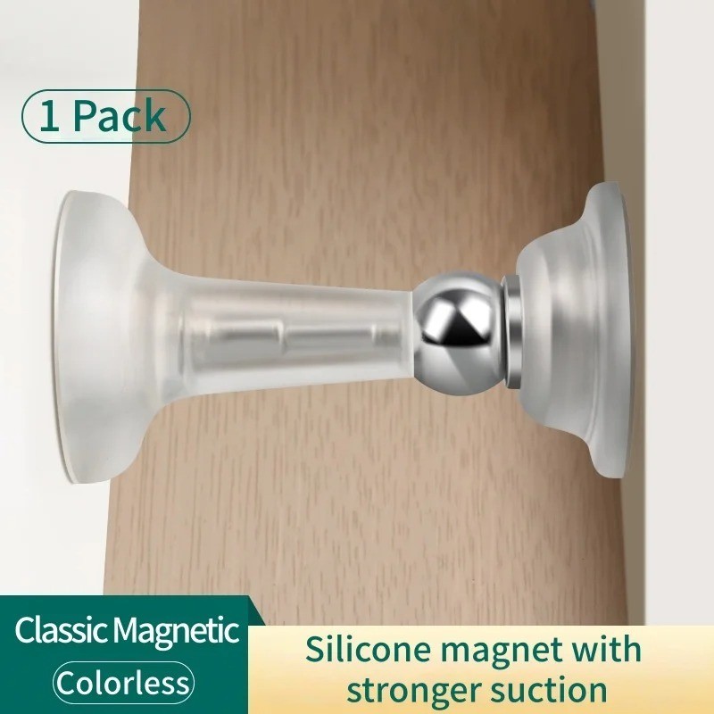 1pc No Drill Silicone Door Stopper Strong Suction Floor Protector - NEW gallery