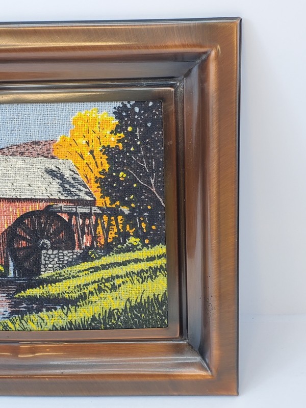 Vintage Coppercraft Guild Fall Autumn Country Mill Wall Art Burlap Style Canvas gallery