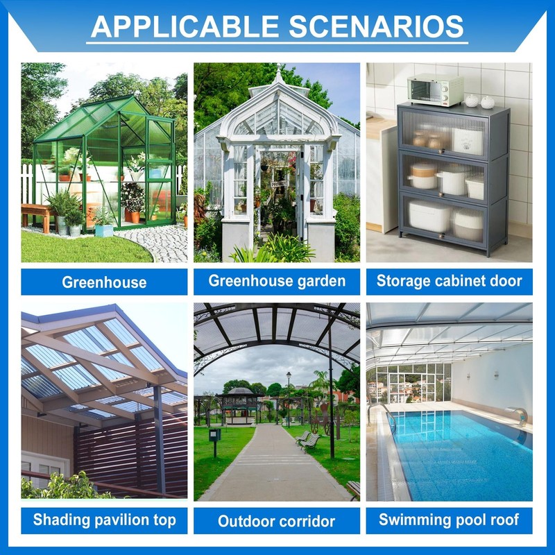3 PCS 4' x 2' x 0.24'' Polycarbonate Greenhouse Panels, Double Layer Polycarb... gallery