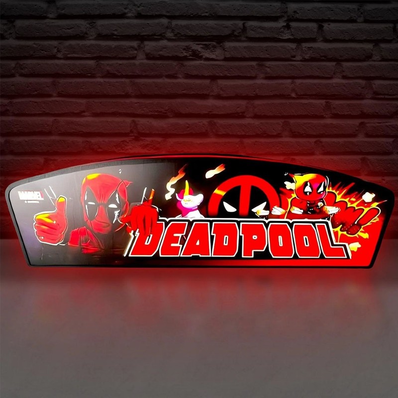 Deadpool Pinball LED Lightbox Deadpool Pinball Topper for Home Game Decoration