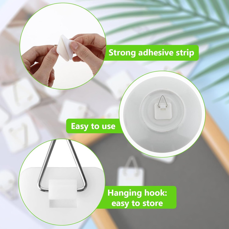 15PCS Invisible Adhesive Plate Hangers, Wall Display Holder, 1.25 Inches Vertica gallery