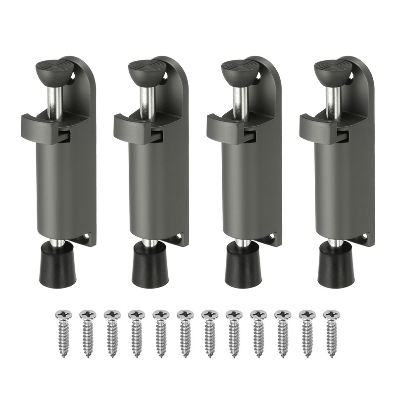 4Pcs Kickdown Door Stop Fit for Distance from the Ground 0-25mm, Gray