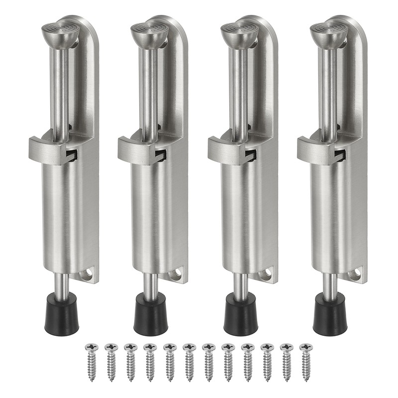 4Pcs Kickdown Door Stop Fit for Distance from the Ground 0-45mm, Silver