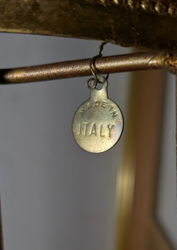 Vintage Italian Regency Florentine Gold Gilt Metal Display Easel Stand Floral gallery