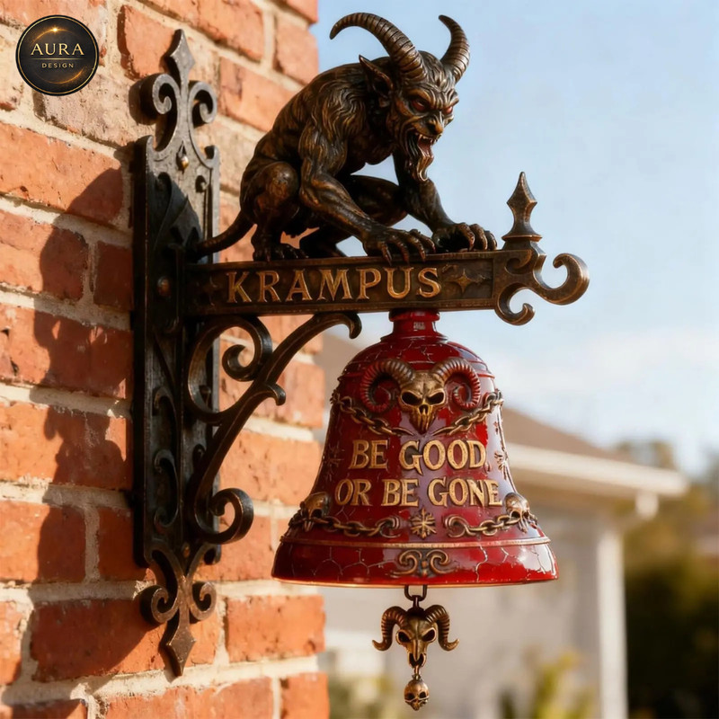 Krampus Be Good or Be Gone Decorative Bell 16cm ✨ Collectible Ornament