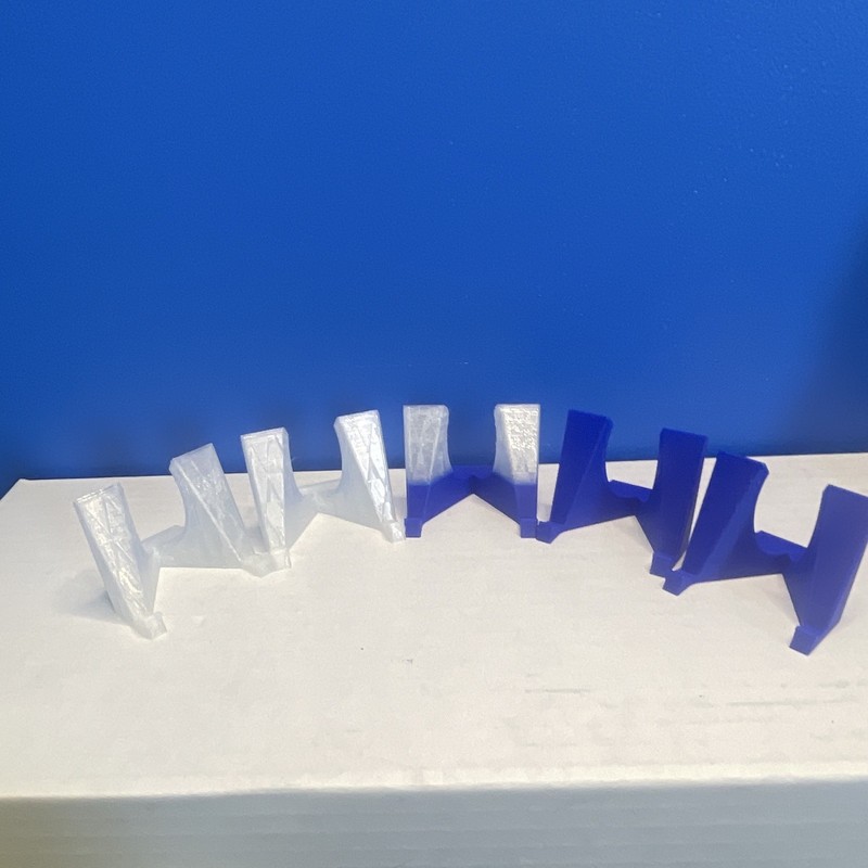 Free Standing Display card ￼ Stand PLA Blue/Clear Medium 5in x 10in Durable 3d-p