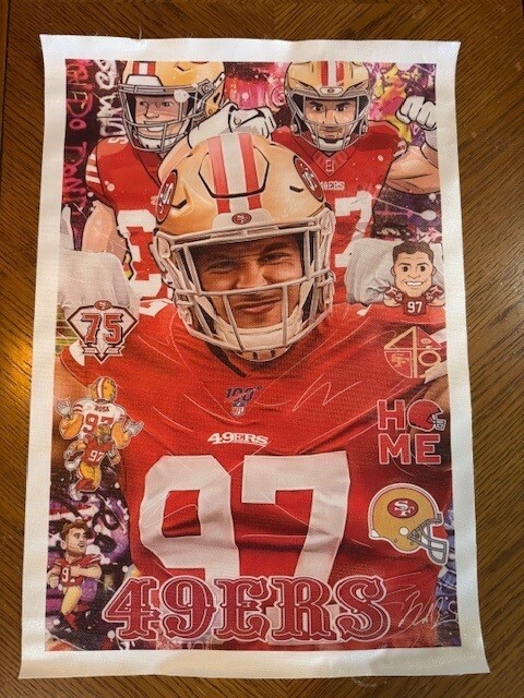 Nick Bosa #97 San Francisco 49ers 12 X 18 Inches Canvas Poster (No Frame)