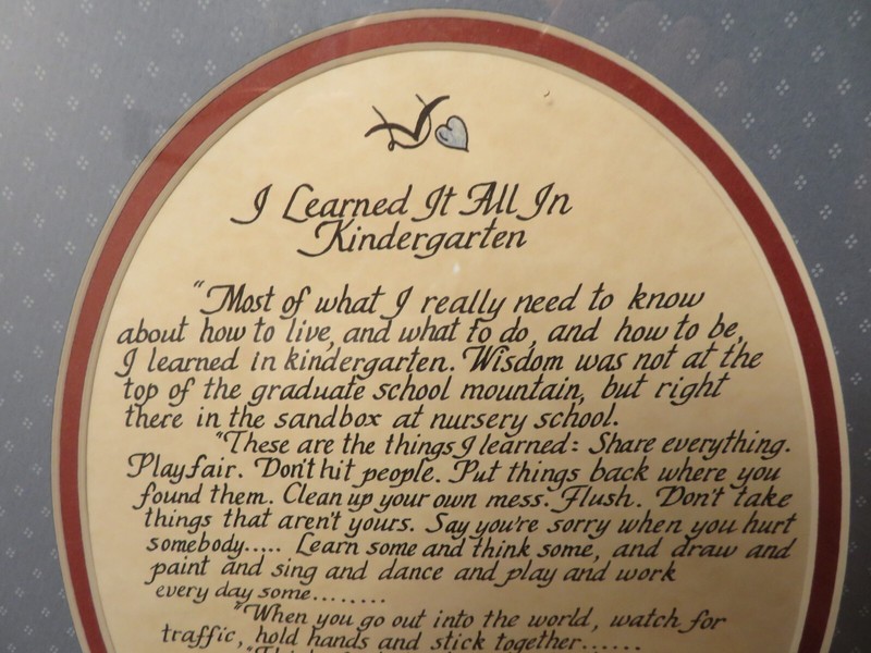 I Learned It All In Kindergarten Framed Artwork Glass 15-1/2" x 12-1/2" Fulgham gallery