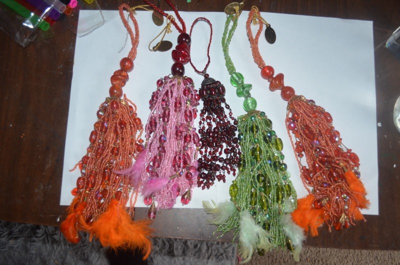 Home Decor Glass Bead Tassles Lot 2 LB Multicolor Katherines Collection