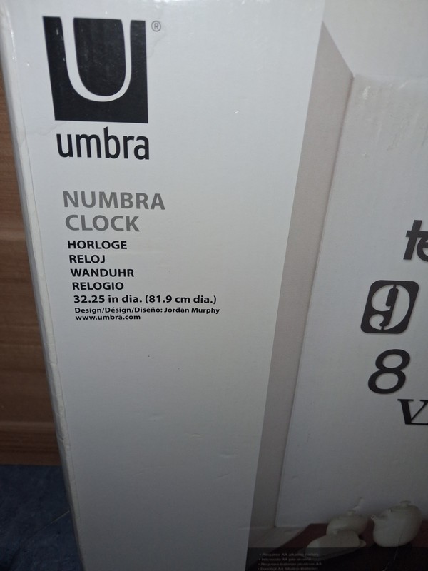Umbra 32.25 inch Numbra Customizable Wall Clock-Metallic Brass New/Open Box-Read gallery