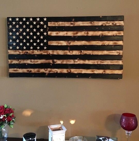Subdued Wooden American Flag / Easy To Hang / Free Shipping