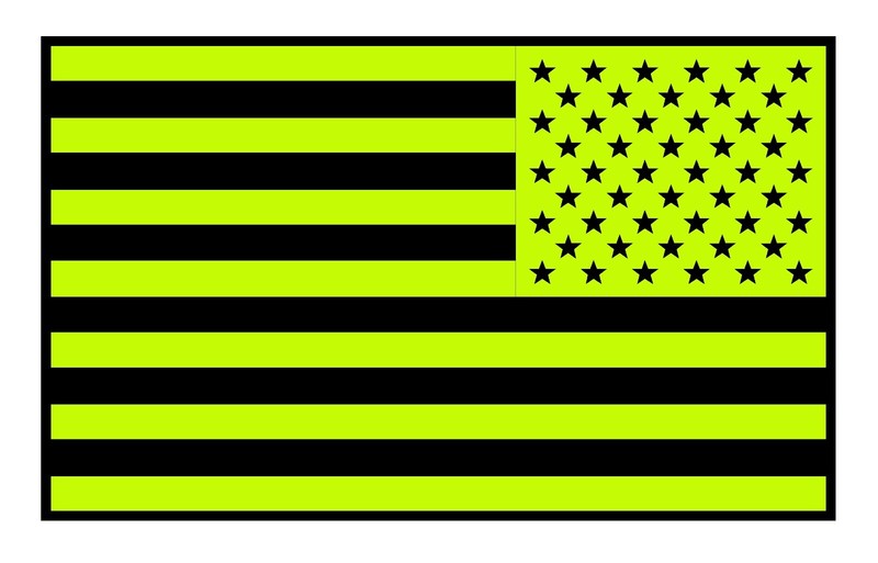 REFLECTIVE Fluorescent reversed AMERICAN FLAG Car DECAL fire EMS Multiple Sizes