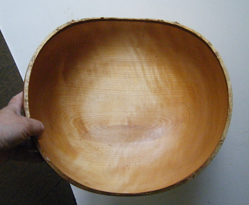 13" Handmade Freeform Live Edge Birch Wood Large Bowl Alaska Artist Buz Blum gallery