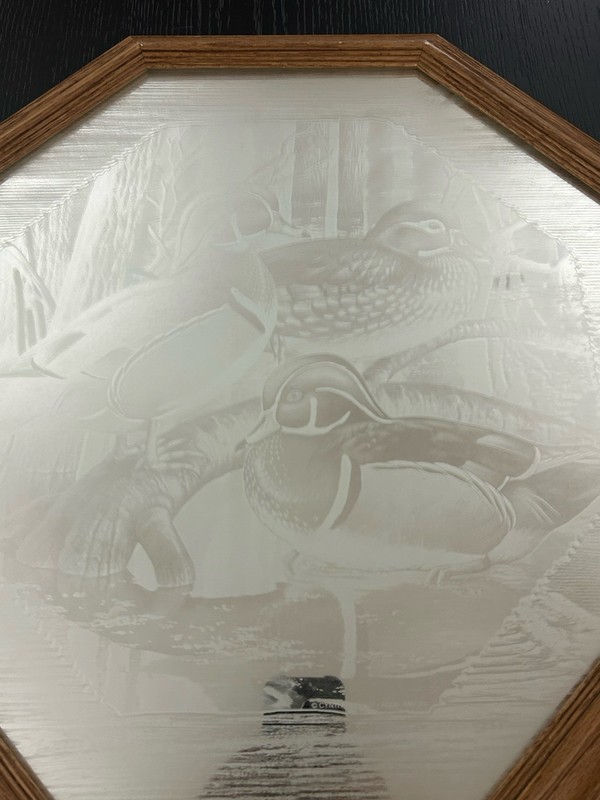 Wood Duck Mirror 8” Oak Edges Octagon Mirror Beautiful gallery