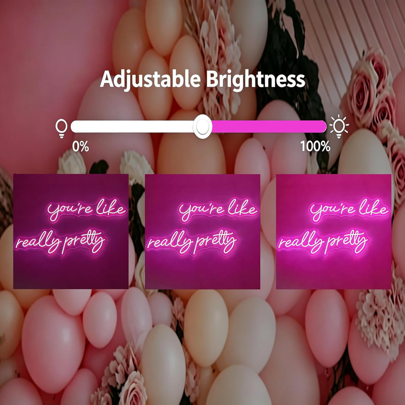 You'Re like Really Pretty Neon Signs for Wall Decor, 56.34 Inches Pink Light up gallery