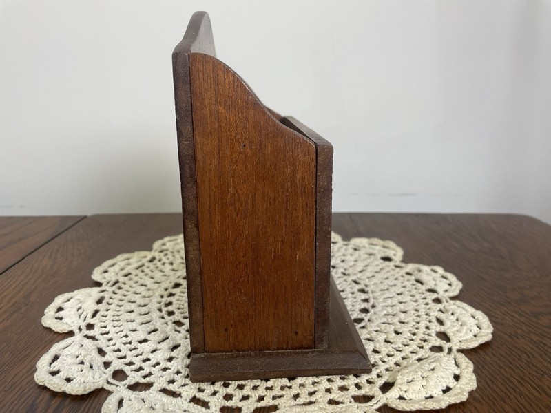 Vintage 1960’s Hand Crafted Wooden Letter Holder Desk Top Style Caddy Organizer gallery