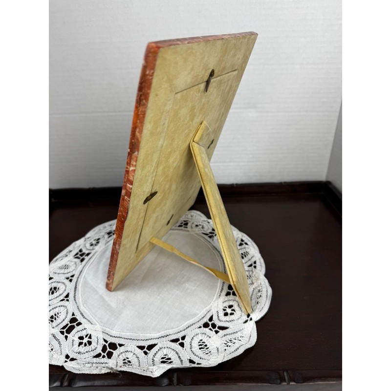 Vintage Marble Stone Pink Red and Black Picture Frame 5x7 Tabletop Decor Classic gallery