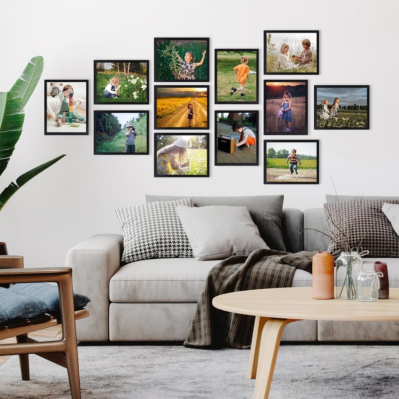 18-Pack 8x10 Black Picture Frames Set for Wall & Table Display, Stylish Design gallery