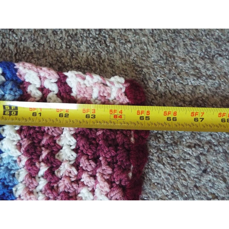 #18 - Afghan Crochet Blanket Multicolored 65"L x 41"W gallery