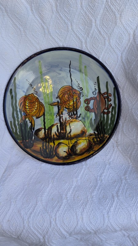 Decorative Talavera Pottery Castillo Fish and Seaweed Large Platter gallery