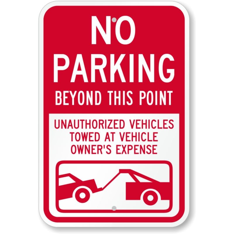 No Parking Beyond This Point Aluminum Weatherproof Sign c00651