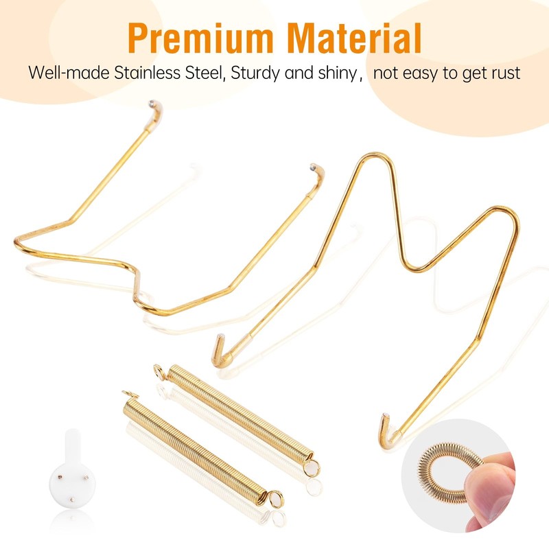 4 Pack Plate Hangers for the Wall, Suitable for 4-5 inch Art Plate, Stainless... gallery