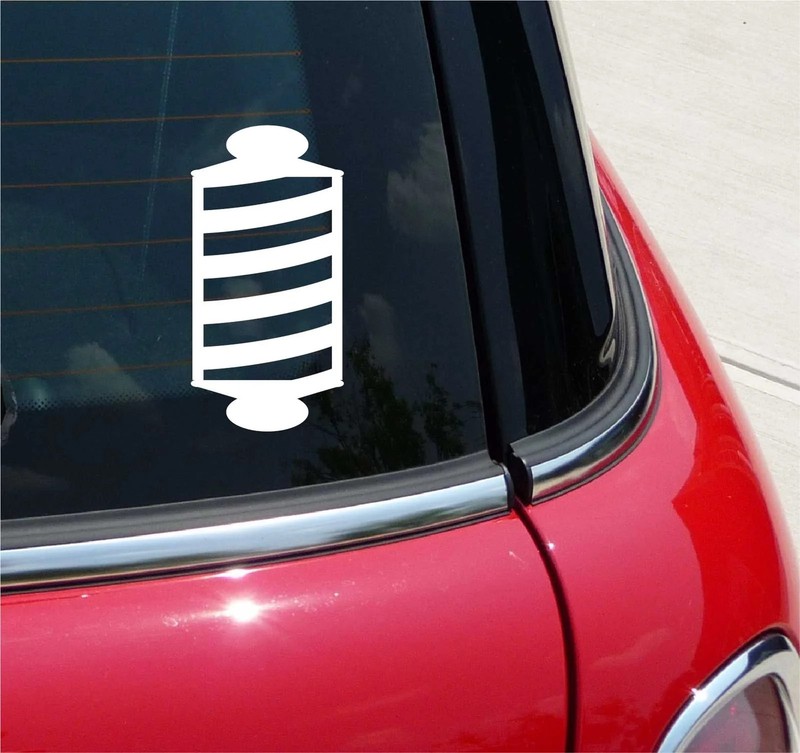 BARBER SHOP POLE HAIRCUT BARBERS GRAPHIC DECAL STICKER ART CAR WALL DECOR