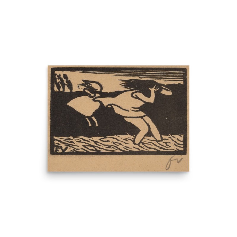 Bathers Caught in a Storm Félix Vallotton Wall Art Vintage Black and White