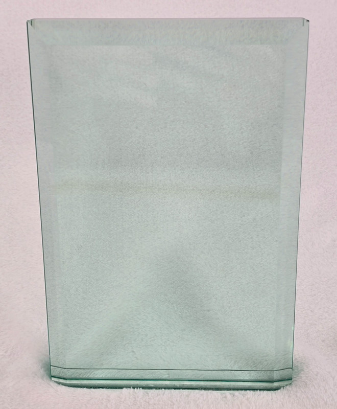 Frameless Modern Glass Photo Frame Holds 5x7 Freestanding Thick Heavy 3 lbs gallery