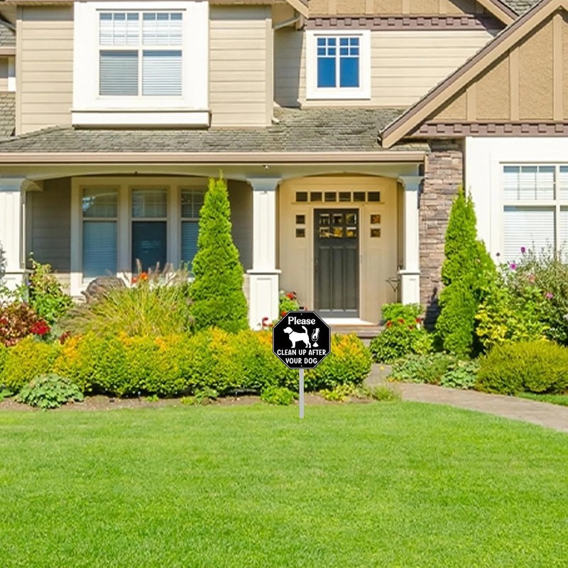 Clean Up After Your Dog Signs No Dog Poop Signs for Yard 10 x 10 Inches with 28 gallery