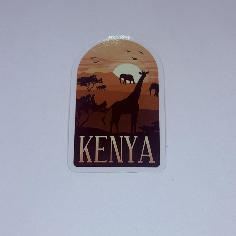 Kenya Africa Sticker Safaris Elephant Giraffes Art Decal Vinyl Country Tc9