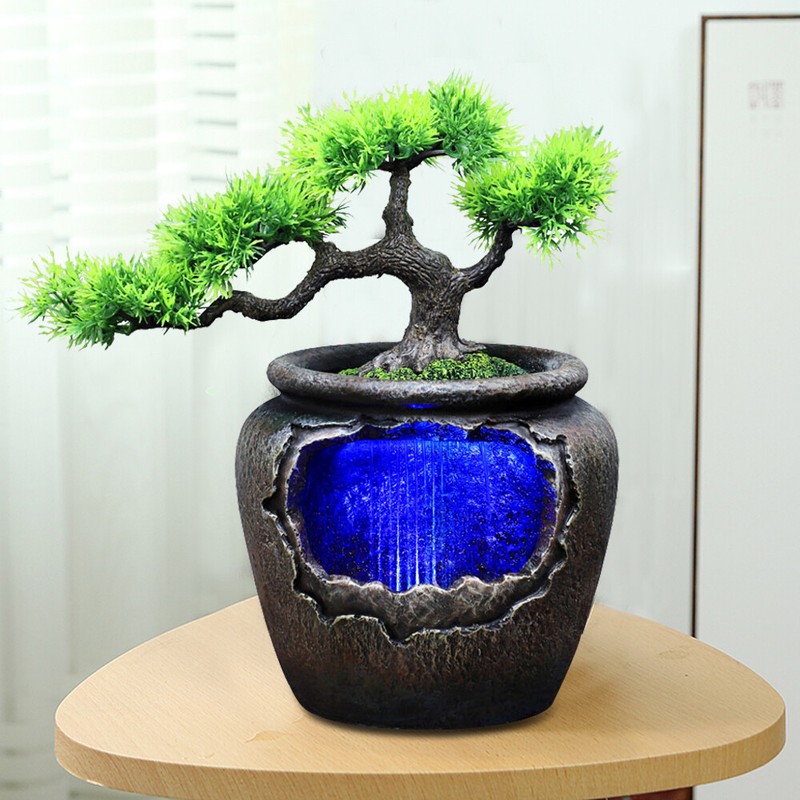 Indoor Tabletop Water Fountain Waterfall Fountain Rock Fengshui Decor Desktop