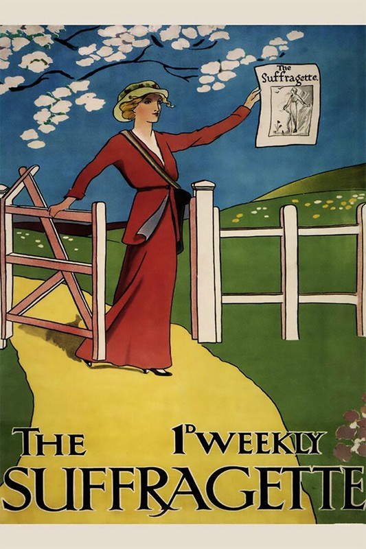 Suffrage Woman Girl with Fruit Tree in her Hands Vintage Art Wall – POSTER 20×30