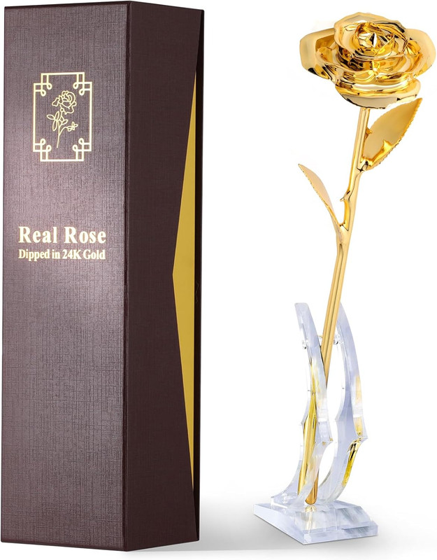 24K Gold Dipped Real Rose – Handcrafted, Elegant, One of a Kind – Romantic Gift