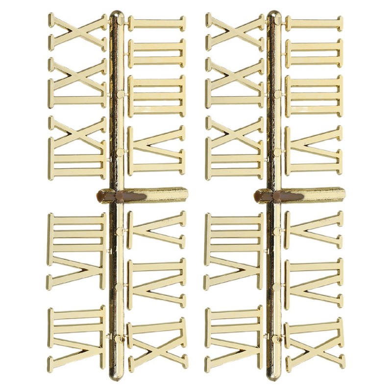 2 Sets Roman Numeral Clock Numbers Electroplated Hands Components for Making gallery