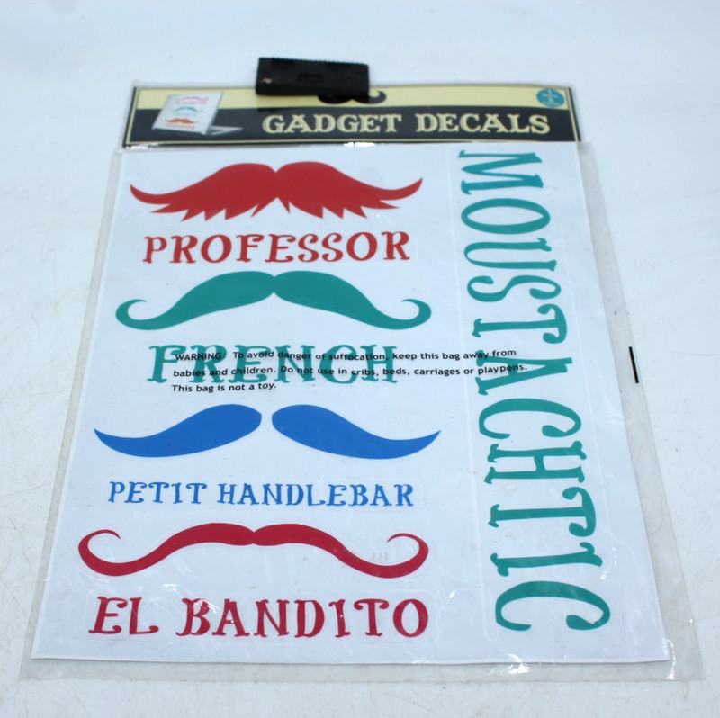 Lot Gadget Vinyl Mustache Decals Stickers 3″ Funny French Bandito Professor NEW
