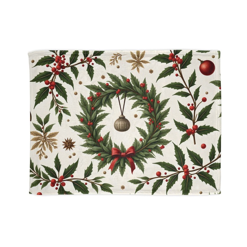 Festive Holiday Blanket, Cozy Throw, Christmas Decor, Winter Gift, Floral […]