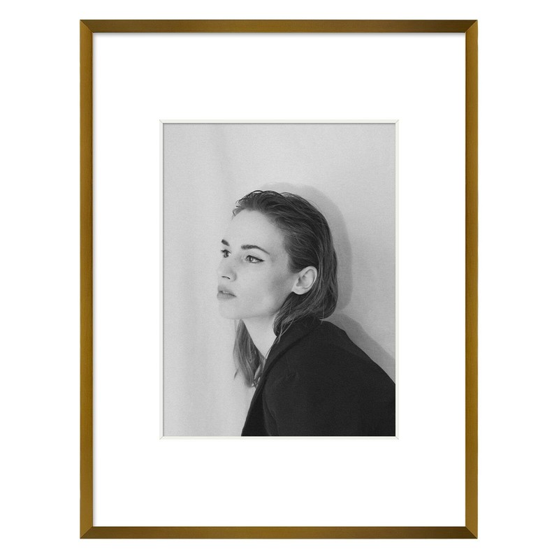 9×12 Bronze Metal Picture Frame with Ivory Mat for 6×8 Real Glass Table Top or W