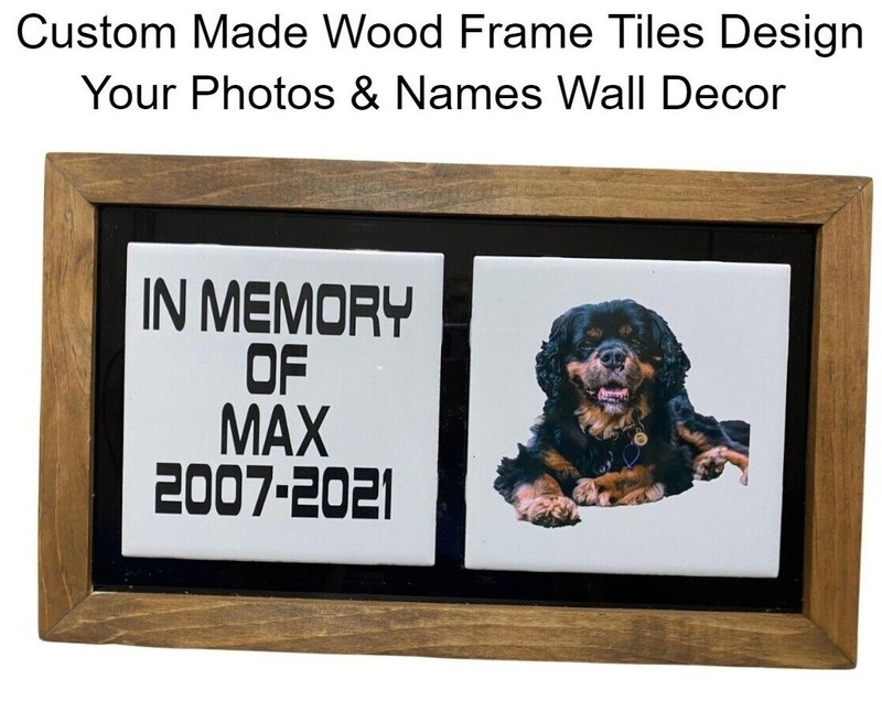 Personalized Wood Frame Tiles Design Your Photos & Names Wall Hanging Wall Decor