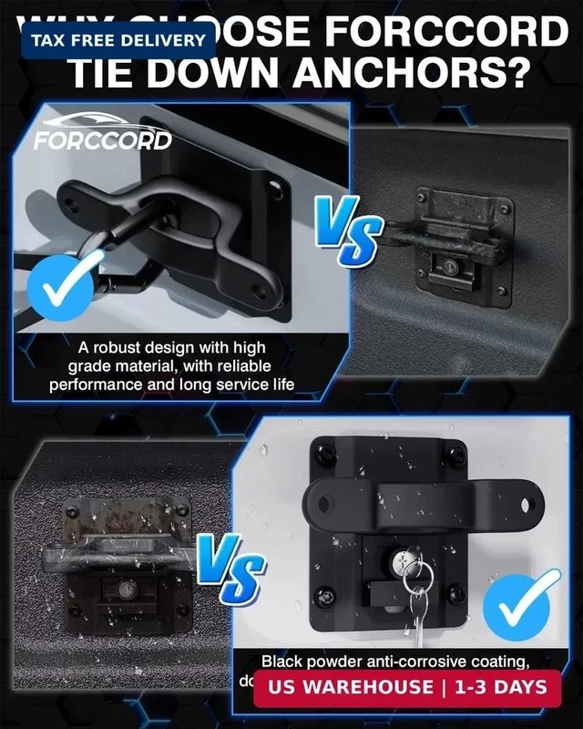 Tie Down Anchors Fit for Ford F150 F250 F350 & Raptor 2026 2025-2015 (Include Li gallery