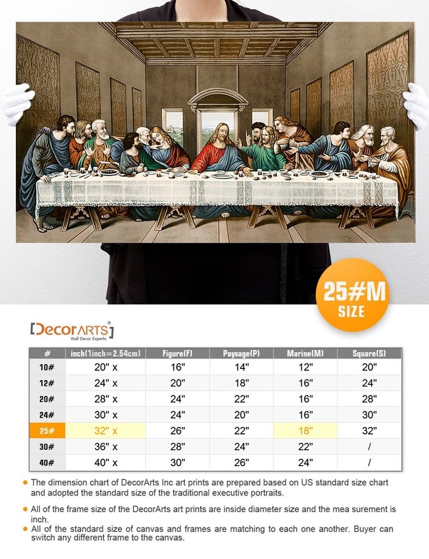 DECORARTS -The Last Supper, Leonardo da 30"L x 16"W, 00.Stretched Canvas gallery