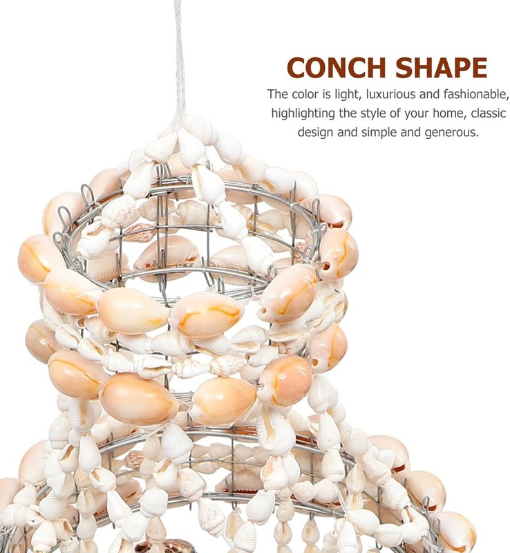 1Pc Natural Seashell Wind Chime, Handmade Shell Chandelier Decor, Indoor Outdoor gallery