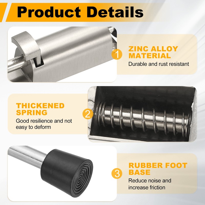 4Pcs Kickdown Door Stop Fit for Distance from the Ground 0-25mm, Silver gallery