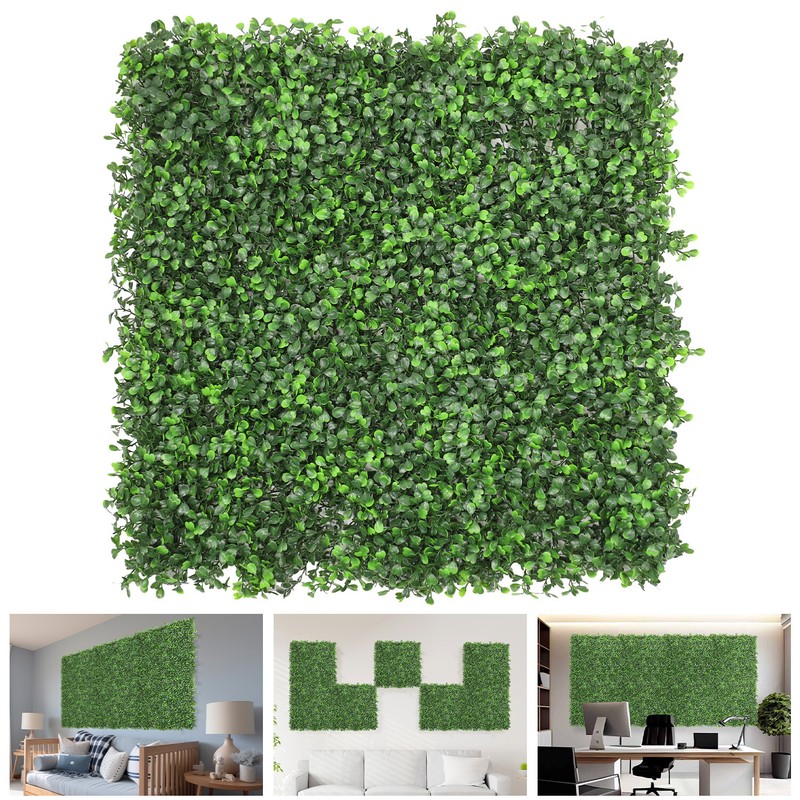 20"x20" Artificial Faux Leaf Greenery Boxwood Fence Screen Wall Decor Panel gallery