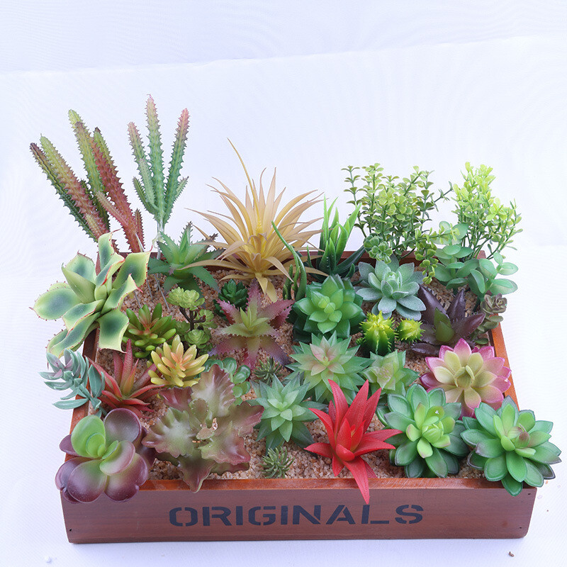 18 pcs PK Artificial Color Succulent Plants Unpotted Fake Lotus Plant Home Decor gallery